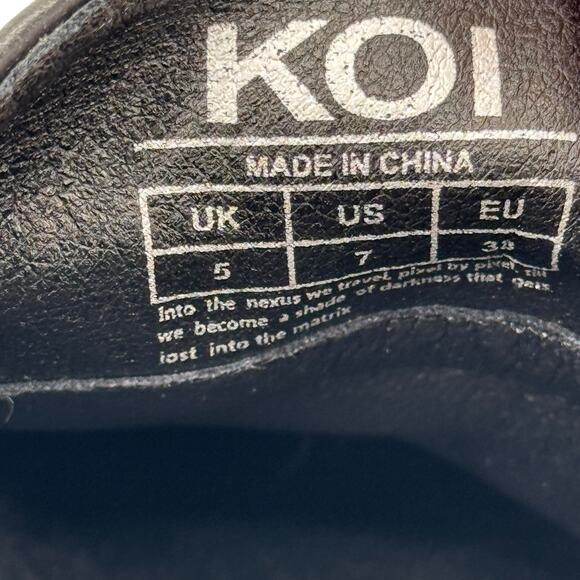 Koi Dolls Kill Silent Dusk Owl Pentagram Chunky Loafers 7 Women's Gothic Vegan - Picture 12 of 12